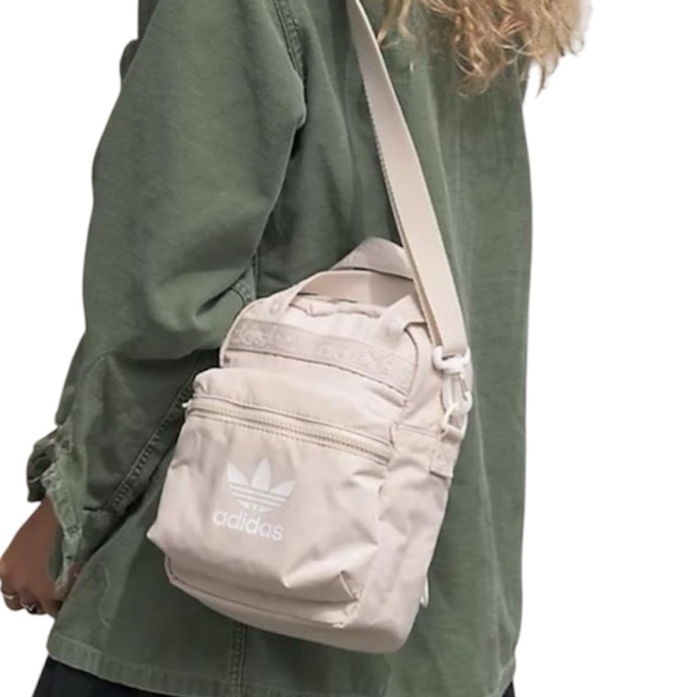 NWOT Adidas mini backpack convertible Crossbody Bag cream